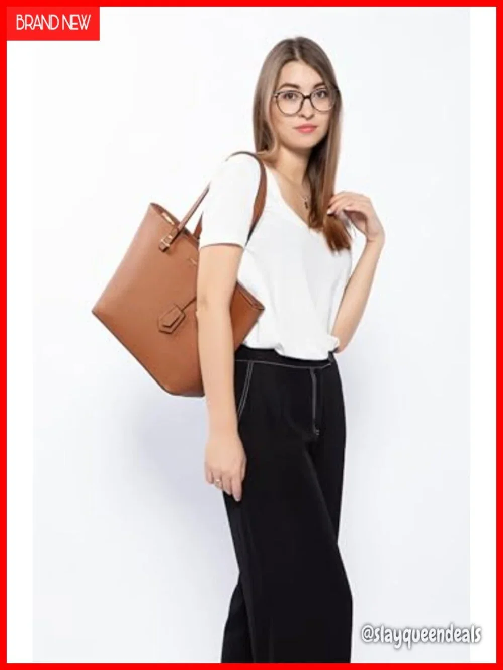 Faux Leather 3-Piece Handbag Set Shoulder Tote Satchel Hobo with Wallet Clutch